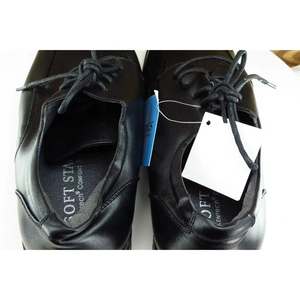 Soft Stags Shoes Sz‎ 9 W Black Derby Oxfords Leather Men Cole